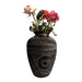 Craft by Order Beautiful Black Clay Flower Pot , Florero Decorative Pot handmade in Oaxaca, barro negro 10 x 9 in - CEMCUI