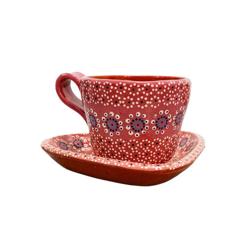 Craft by Order - Handcrafted Heart-Shaped Capulineado Cup and Plate Set - CEMCUI