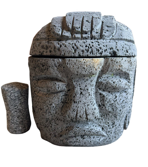 Craft by Order Volcanic Stone Molcajete "Olmeca" Head Molcajete 7 Inches - CEMCUI