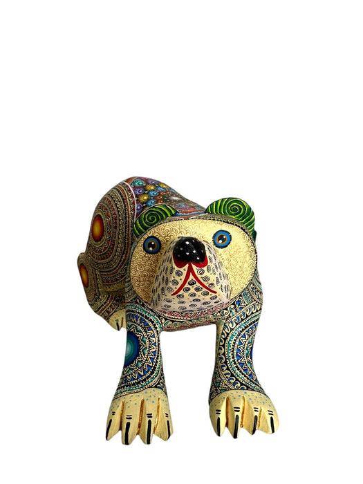This Beautiful Handpainted Alebrije bear Oso handmade of Copal Wood - CEMCUI