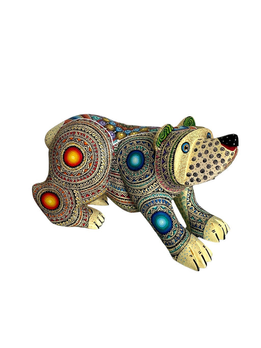 This Beautiful Handpainted Alebrije bear Oso handmade of Copal Wood - CEMCUI