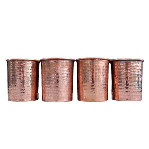 4 Hammered Copper Cups 17 Oz Artesanal - CEMCUI