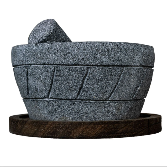 Molcajete "Kin" 7.8 Inches with wooden base