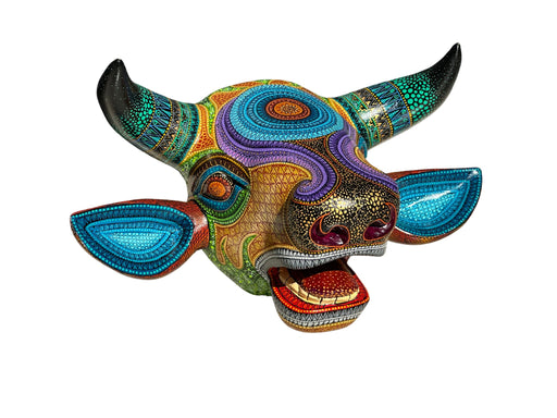 Artisanal Wooden Bull "Toro" Alebrije Margarito Melchor’s Artisanal Wooden Bull - Unique Piece - Handcrafted and Vibrantly Handpainted, Unique Mexican Folk Art - CEMCUI