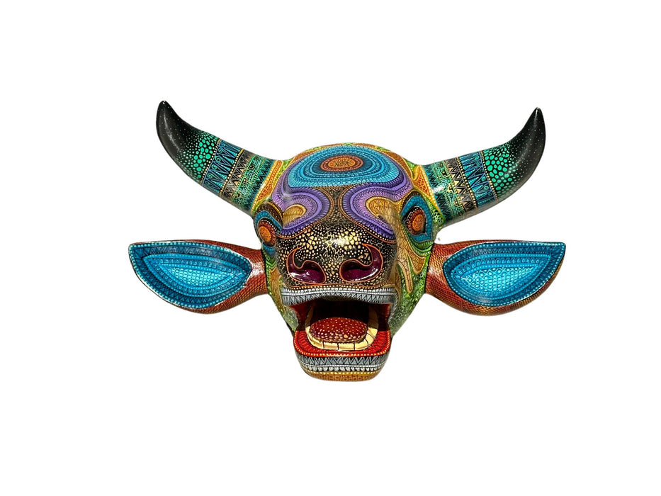 Artisanal Wooden Bull "Toro" Alebrije Margarito Melchor’s Artisanal Wooden Bull - Unique Piece - Handcrafted and Vibrantly Handpainted, Unique Mexican Folk Art - CEMCUI