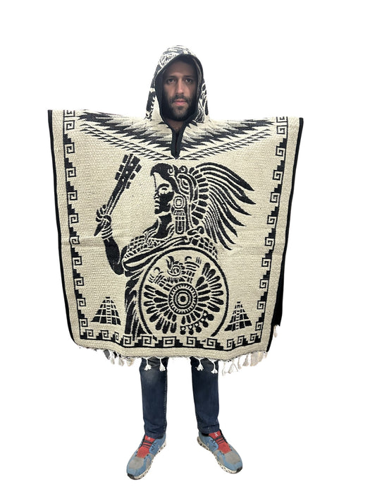 Aztec Warrior Wool Poncho 40x43 Inches (each side) - CEMCUI