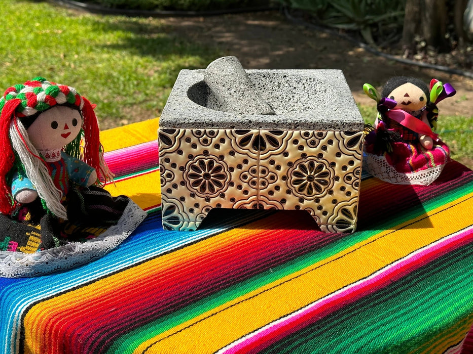 Craft By Order: 8-inch Talavera & Volcanic Stone Molcajete: Limited Edition! - CEMCUI