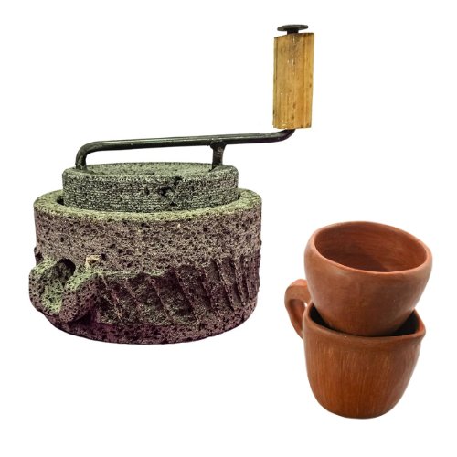 Craft by Order - Artisanal Brew Mastery Set - Includes 8 inch Volcanic Stone mill and Red Clay Coffee Filter - CEMCUI