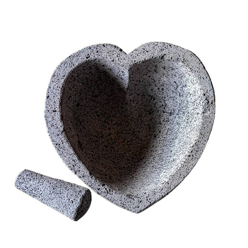 Craft by Order - Giant Molcajete Heart 12 inches made of Volcanic Stone - CEMCUI