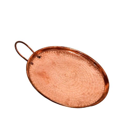 Craft by Order - Hand-Hammered 11-Inch Copper Comal with Handle - CEMCUI