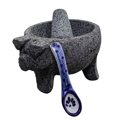 Craft by Order Molcajete "Pitzotl" 7.2 Inches with Talavera Spoon From 4 to 8 weeks - CEMCUI