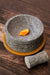 Craft by Order - Yolia 8 Inch Molcajete with Orange Alebrije hand made painted base - Special Edition - CEMCUI