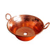 Hand Made Hammered Copper Overmount Sink with Handles 13.7 - CEMCUI