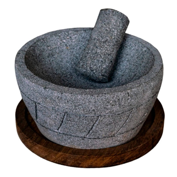 Molcajete "Kin" 7.8 Inches with wooden base