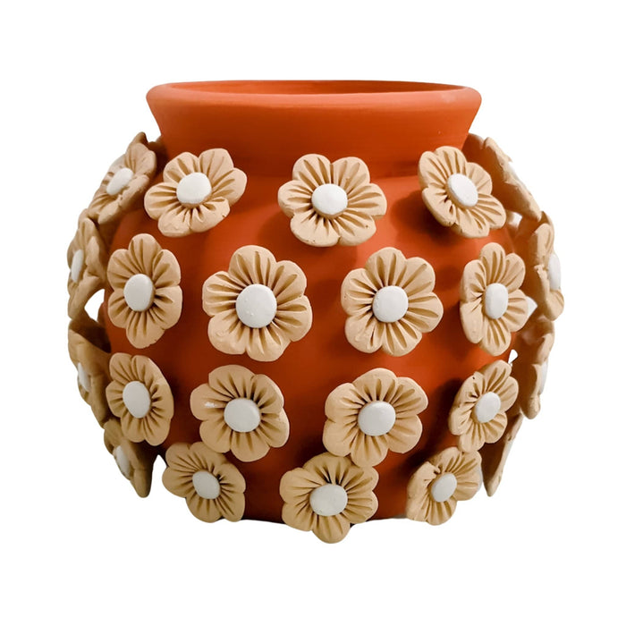 Oaxaca Hand Made - Red Clay "Floreros" Flower Pot 4 Inch Diameter