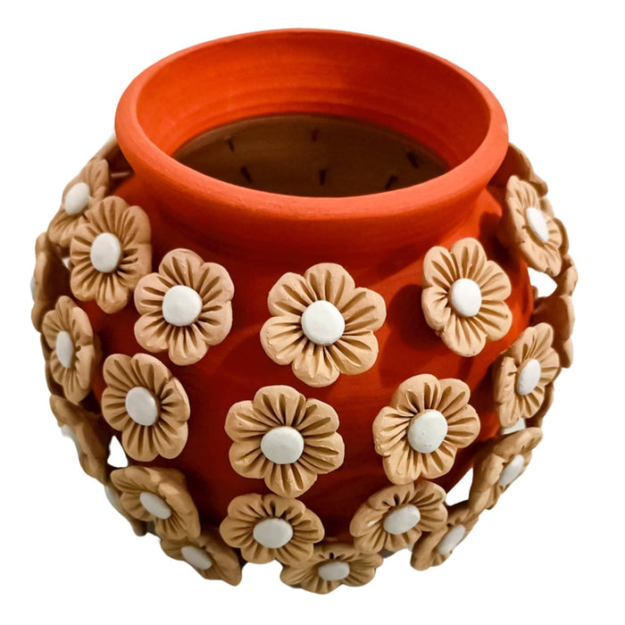 Oaxaca Hand Made - Red Clay "Floreros" Flower Pot 4 Inch Diameter