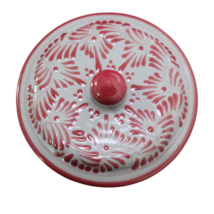 Pink Talavera Lid 8 inches Handpainted