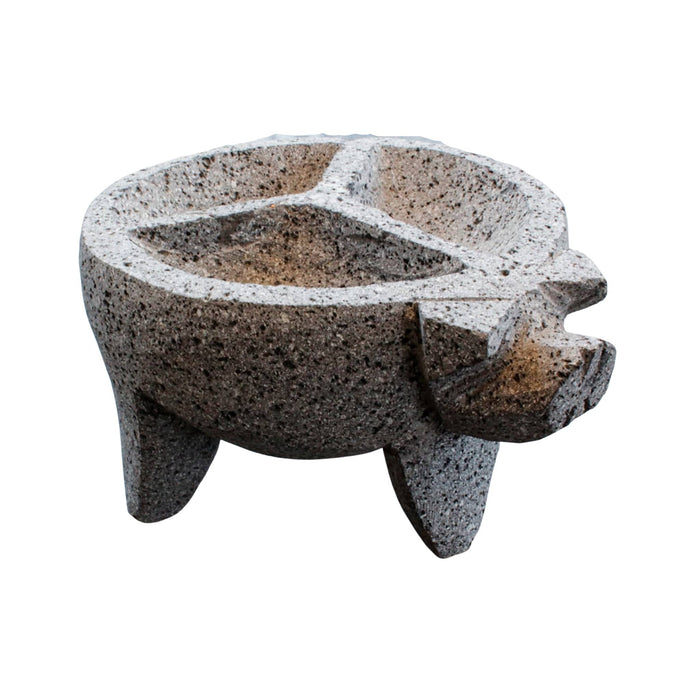 Pitzotl Volcanic Stone Saucer 3 Sections 8in