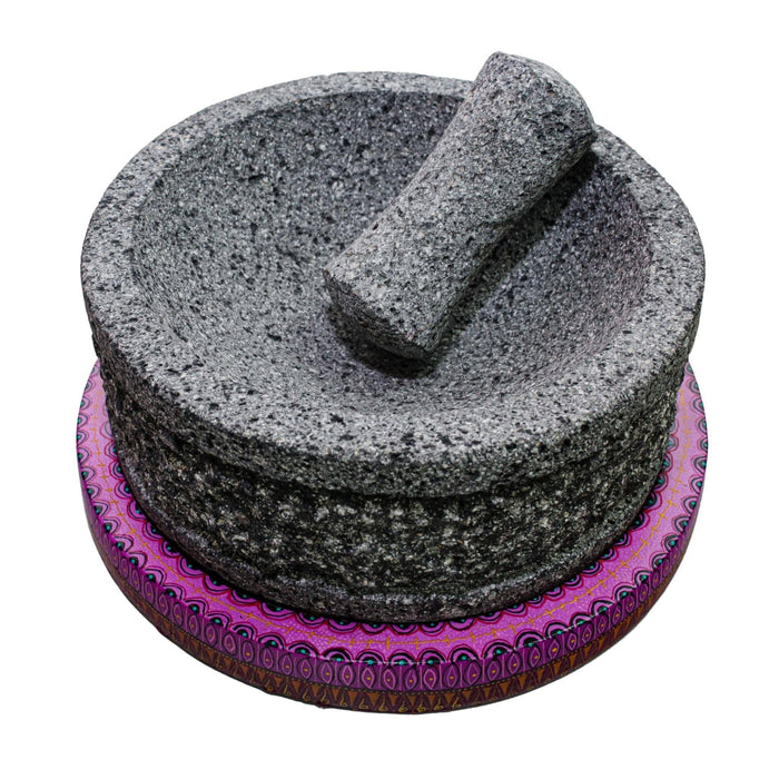 Pre-Order Item: Yolia 8 Inch Molcajete with Alebrije hand made painted base - Special Edition