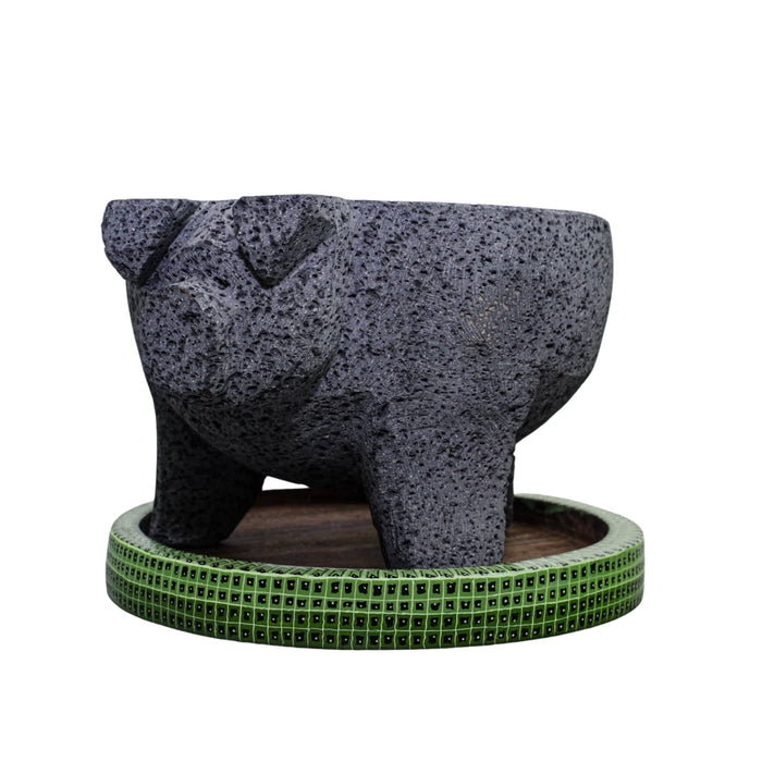 Pre-Order pig molcajete with alebrije base 8inches