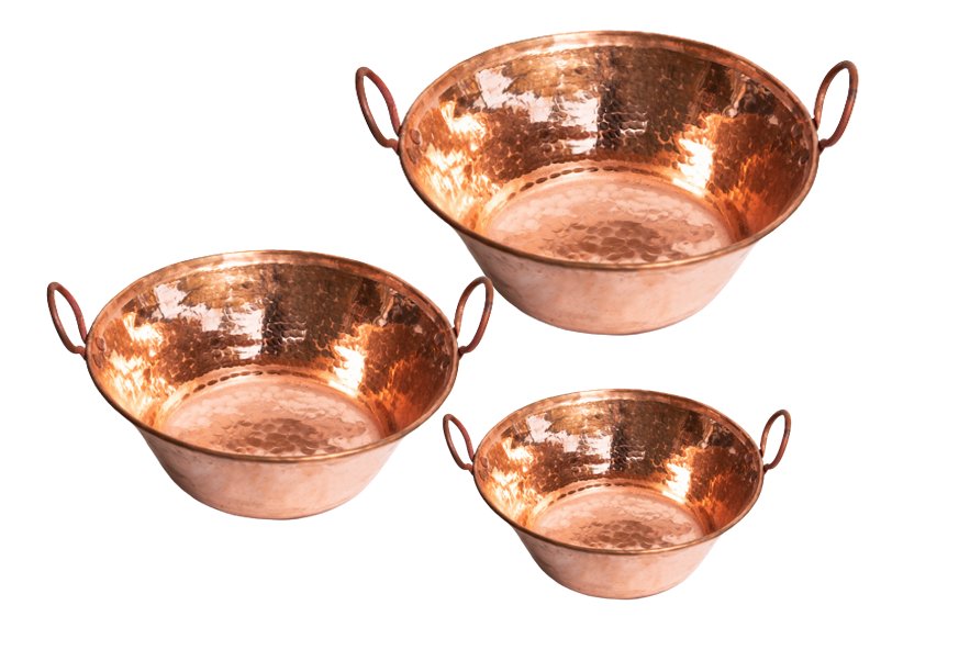 Craft by Order- Santa Clara Trifecta: Set of 3 Copper Pots- 2.5, 7.5, and 9 L
