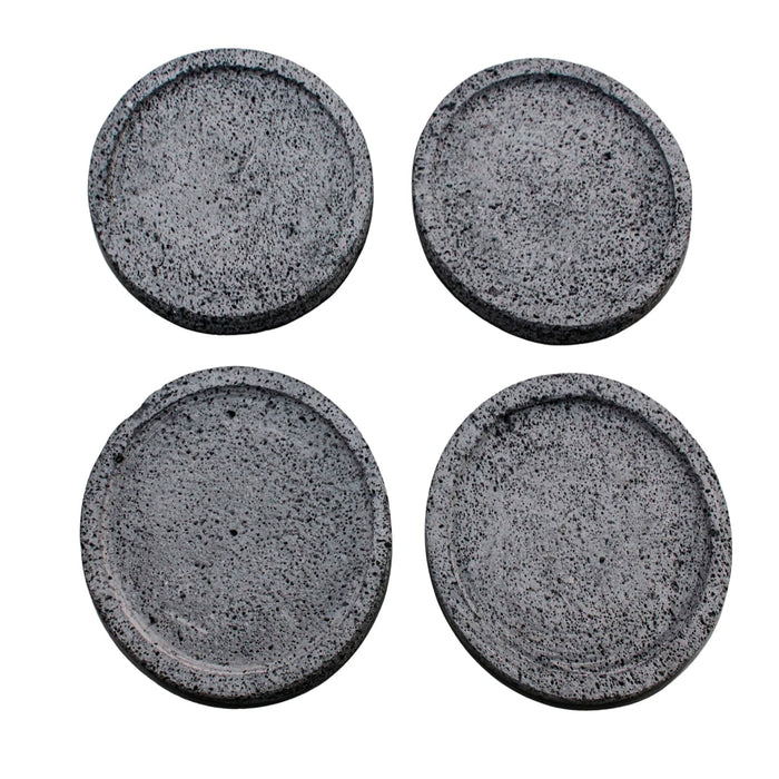 Set f 4 Volcanic Stone Plates 8 Inches in Diameter
