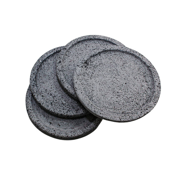 Set f 4 Volcanic Stone Plates 8 Inches in Diameter