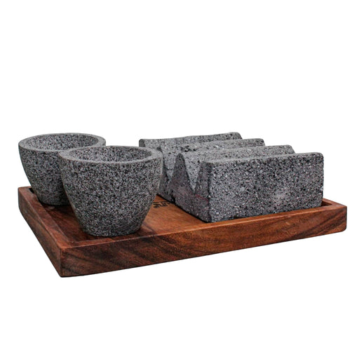 Set of 4 Plates for tacos with the Sauce and spices tray Taco Holder - CEMCUI