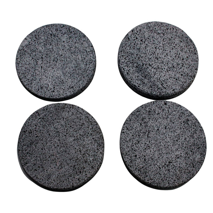 Set of 4 Round Plates 8 Inches in Diameter Volcanic Stone - CEMCUI