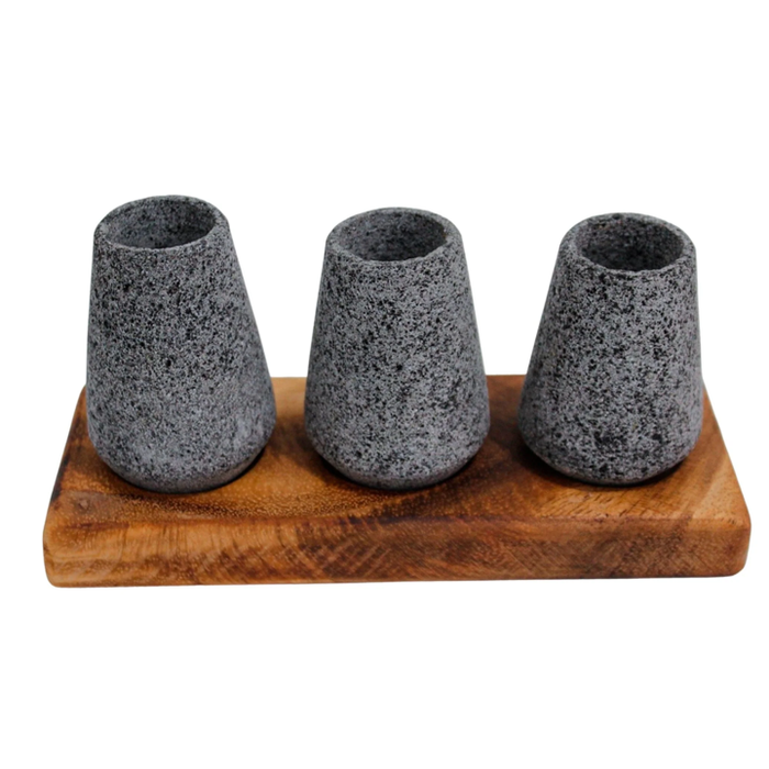 Bundle Tequileros Volcanic Stone and Molcajete Itzae 7" Perfect Combination for a barbecue