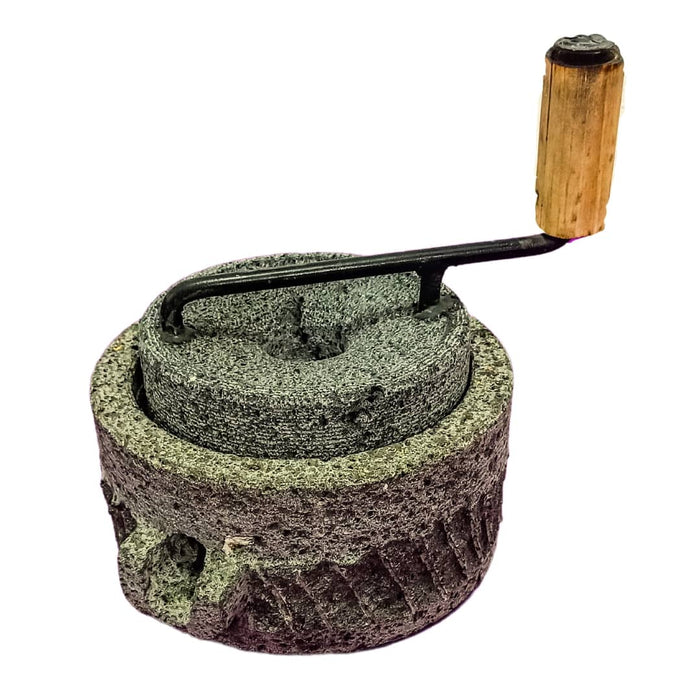 Tesoro Drop: Craft by Order Mexican Molino, Mill, 8 Inches made of Volcanic Stone for Grains of Coffee, Maiz, corn and more - CEMCUI