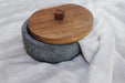 Tortillero "Tlaxcalli" 8 Inches Volcanic Stone and wooden lid - CEMCUI