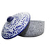 Volcanic Stone Tortillero Teotl with Talavera Lid and 6 Set of Talavera Shots with Wooden Base - CEMCUI